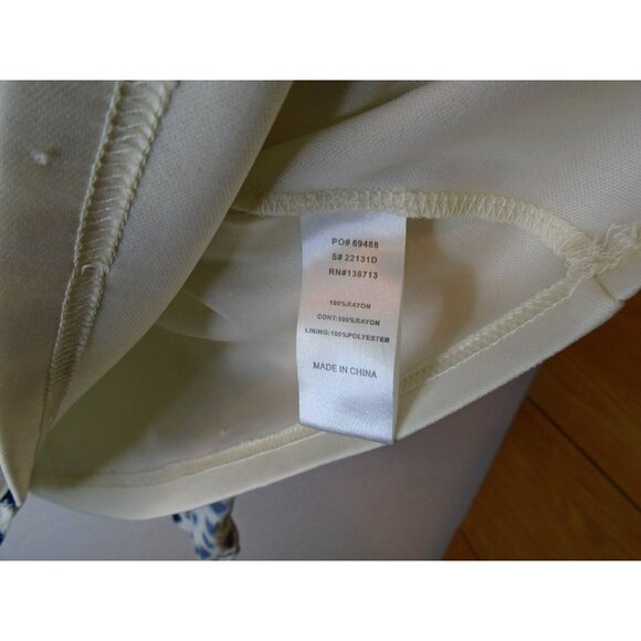 Doe & Rae Women Tank Dress Navy White Reverse Print Sz S Lined Rayon Poly - Picture 4 of 7